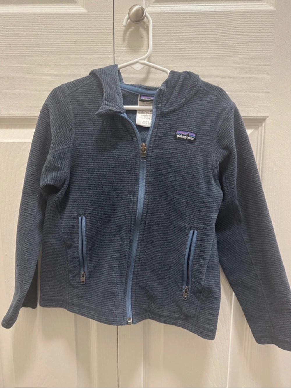 Patagonia Kids Navy Blue Hooded Full-Zip Fleece Jacket